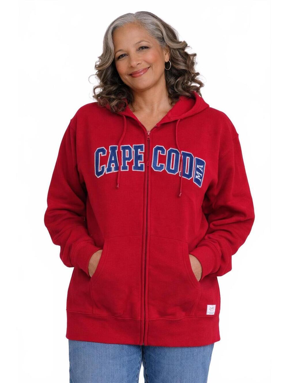 Cuffy's Cape Cod MA Red Full Zip Hooded Sweatshirt Large NWT